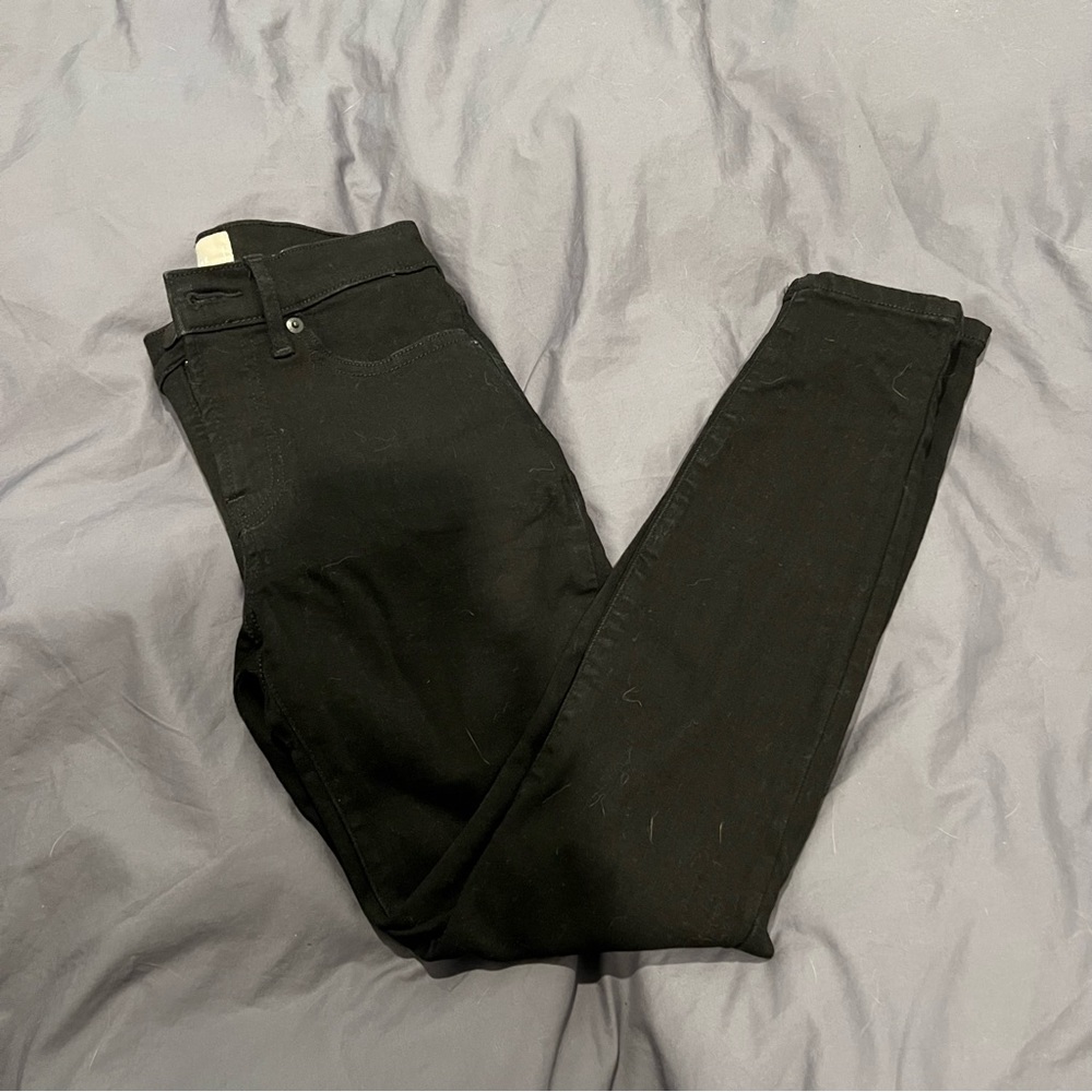 Everlane Mid Rise Black Ankle Length Skinny Jeans